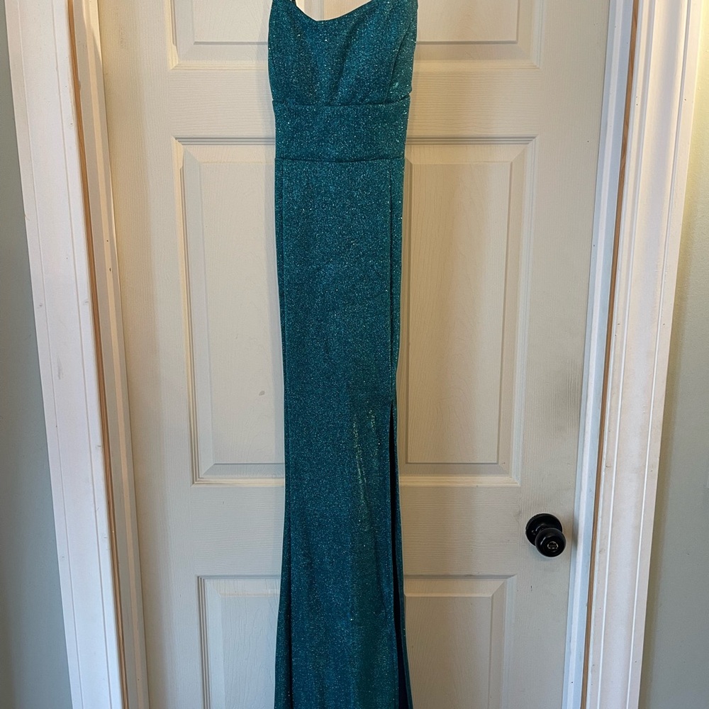 Sparkling Teal Prom Gown